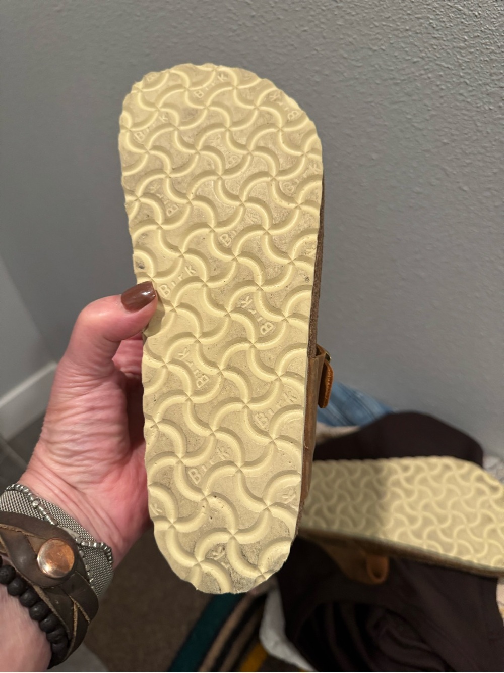 Birkenstock Brown Braided Toe-Post Suede Sandals - Picture 3 of 3
